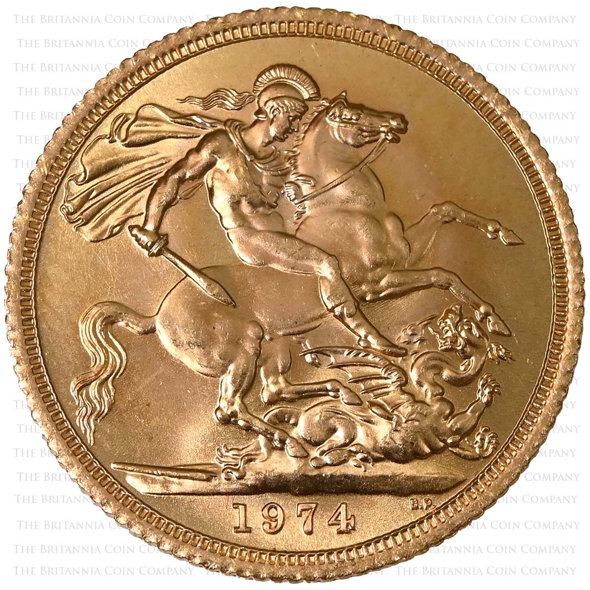 1974 Full Gold Bullion Sovereign Reverse