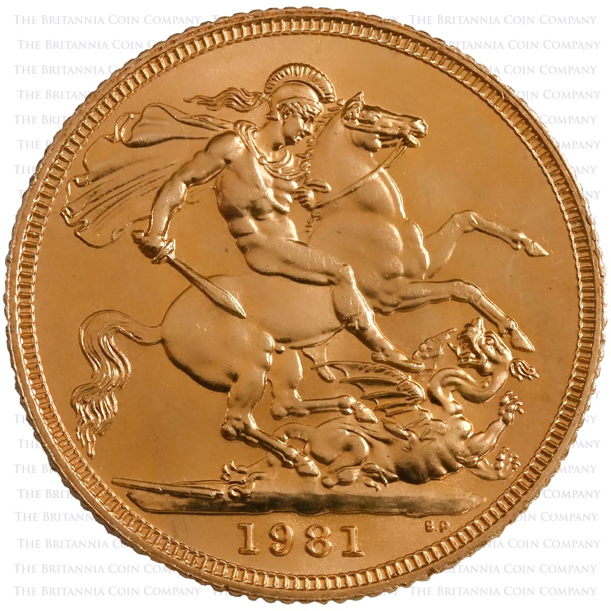 1981 Gold Sovereign Reverse