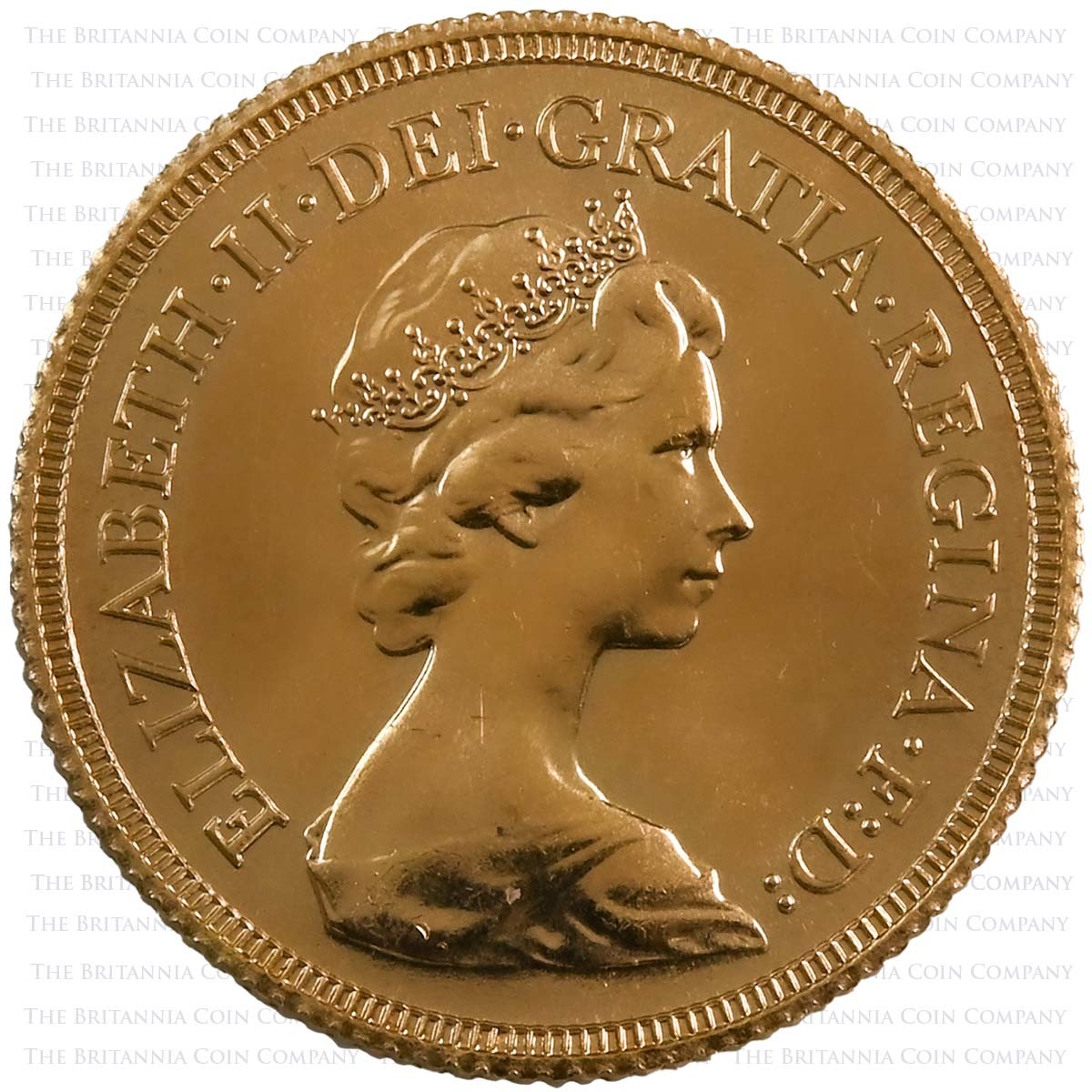1982 Gold Bullion Elizabeth II Sovereign Obverse
