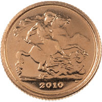 2010 Queen Elizabeth II Gold Bullion Quarter Sovereign Thumbnail