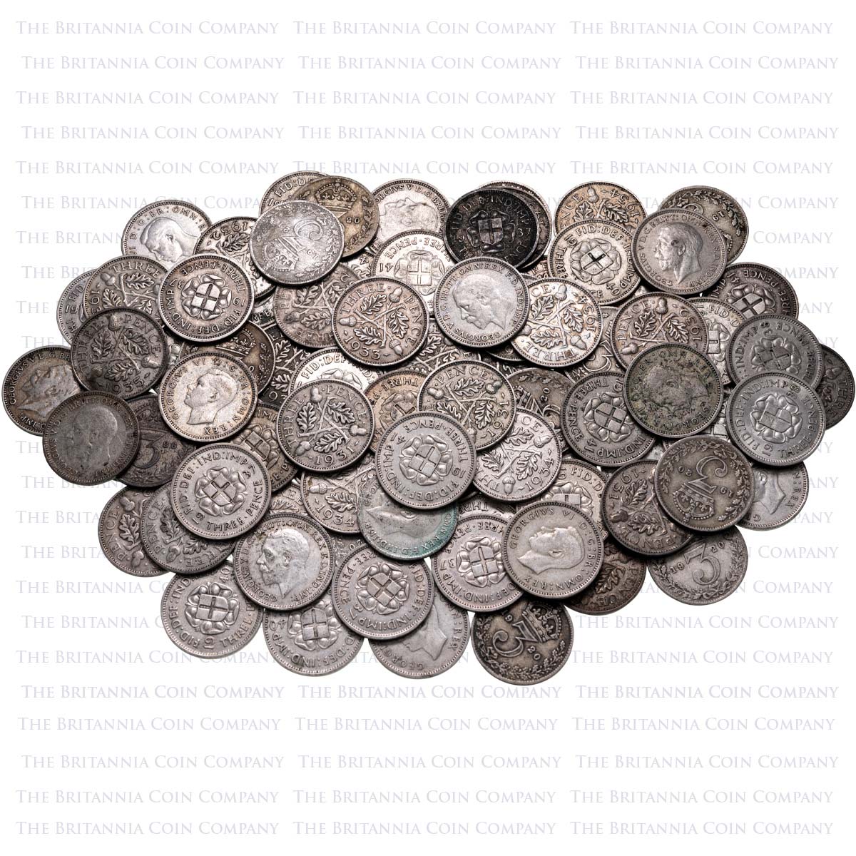 Bulk Mixed Date Unsorted 1920-1945 50% Silver Bullion Threepence Coins Kiloware (Best Value)