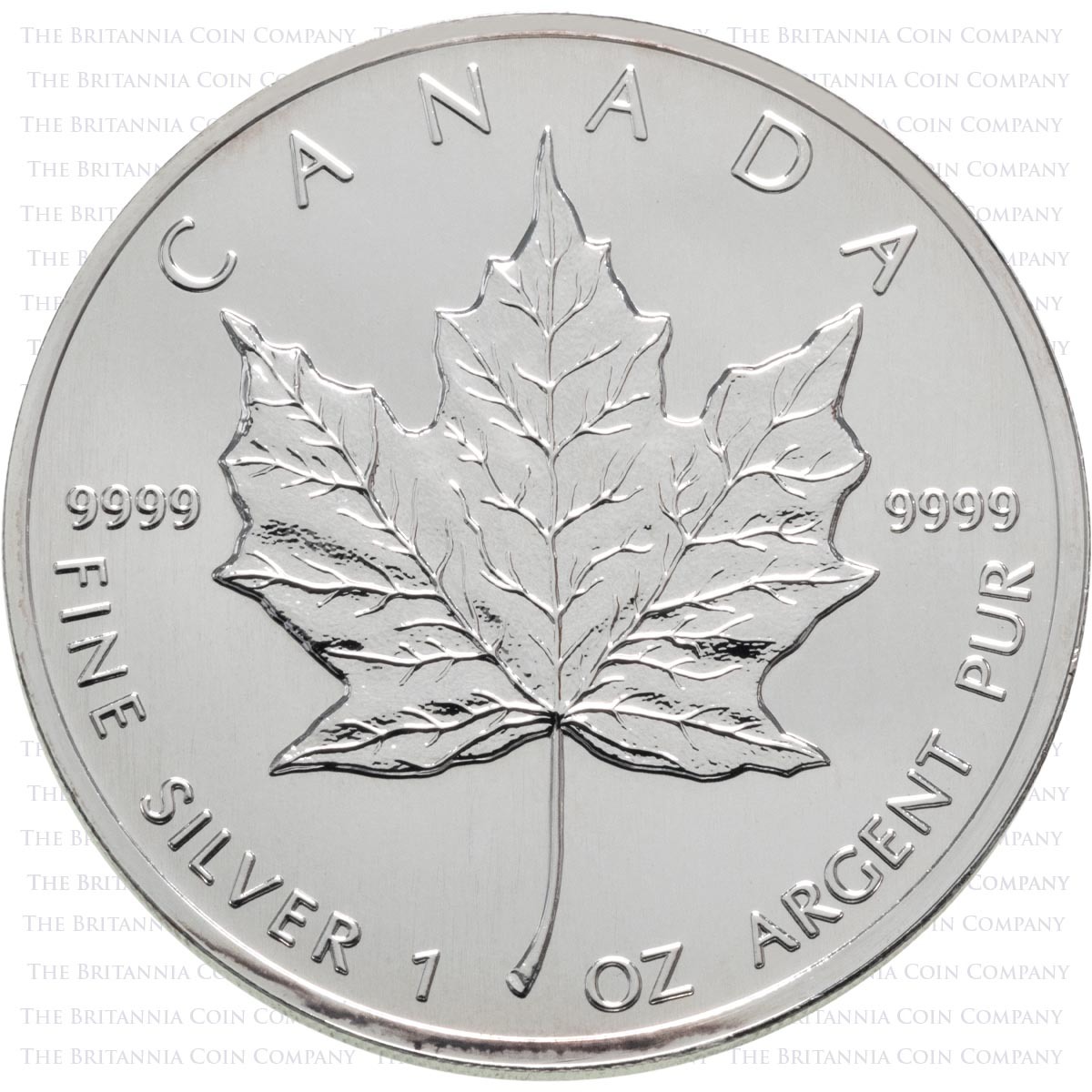 One Ounce Silver Mixed-Date Canadian Maple Leaf Bullion Coins (Best Value) Reverse