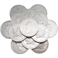 One Ounce Silver Mixed-Date Canadian Maple Leaf Bullion Coins (Best Value) Thumbnail