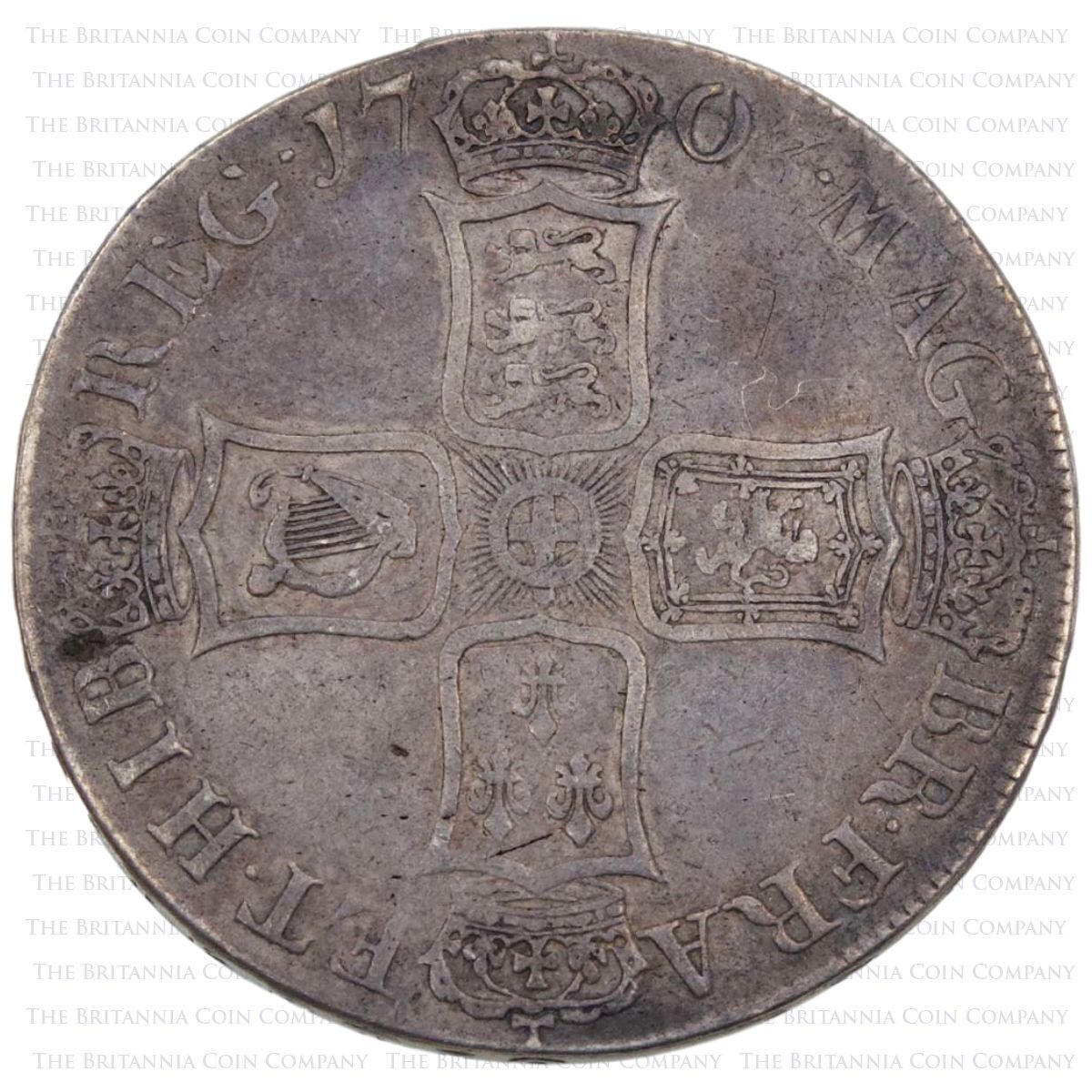 1703 Queen Anne VIGO Crown Silver Coin