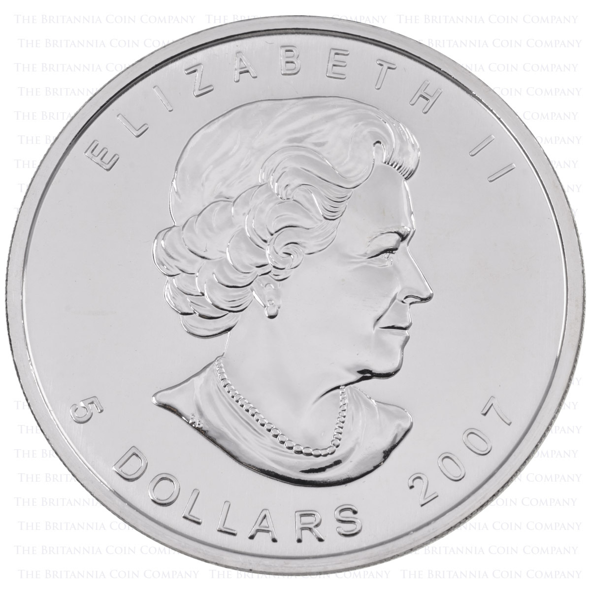 Elizabeth II to the CA07MS1 2007 Maple Leaf One Ounce Silver Canadian Bullion Coin