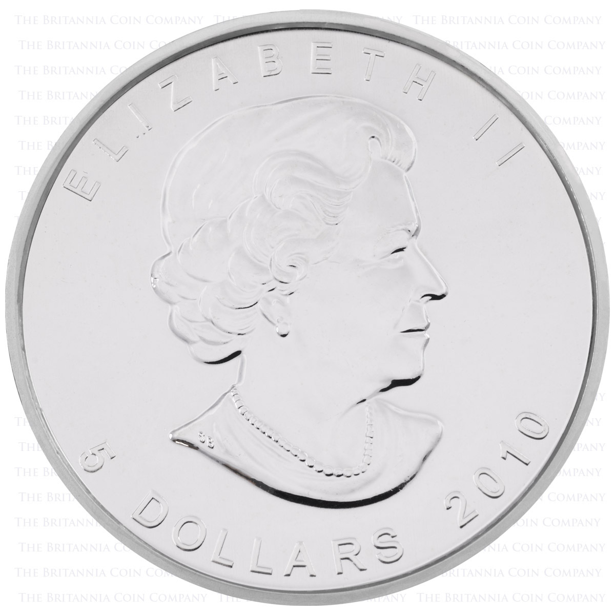 obverse of CA10MS1 2010 Maple Leaf One Ounce Silver Canadian Bullion Coin