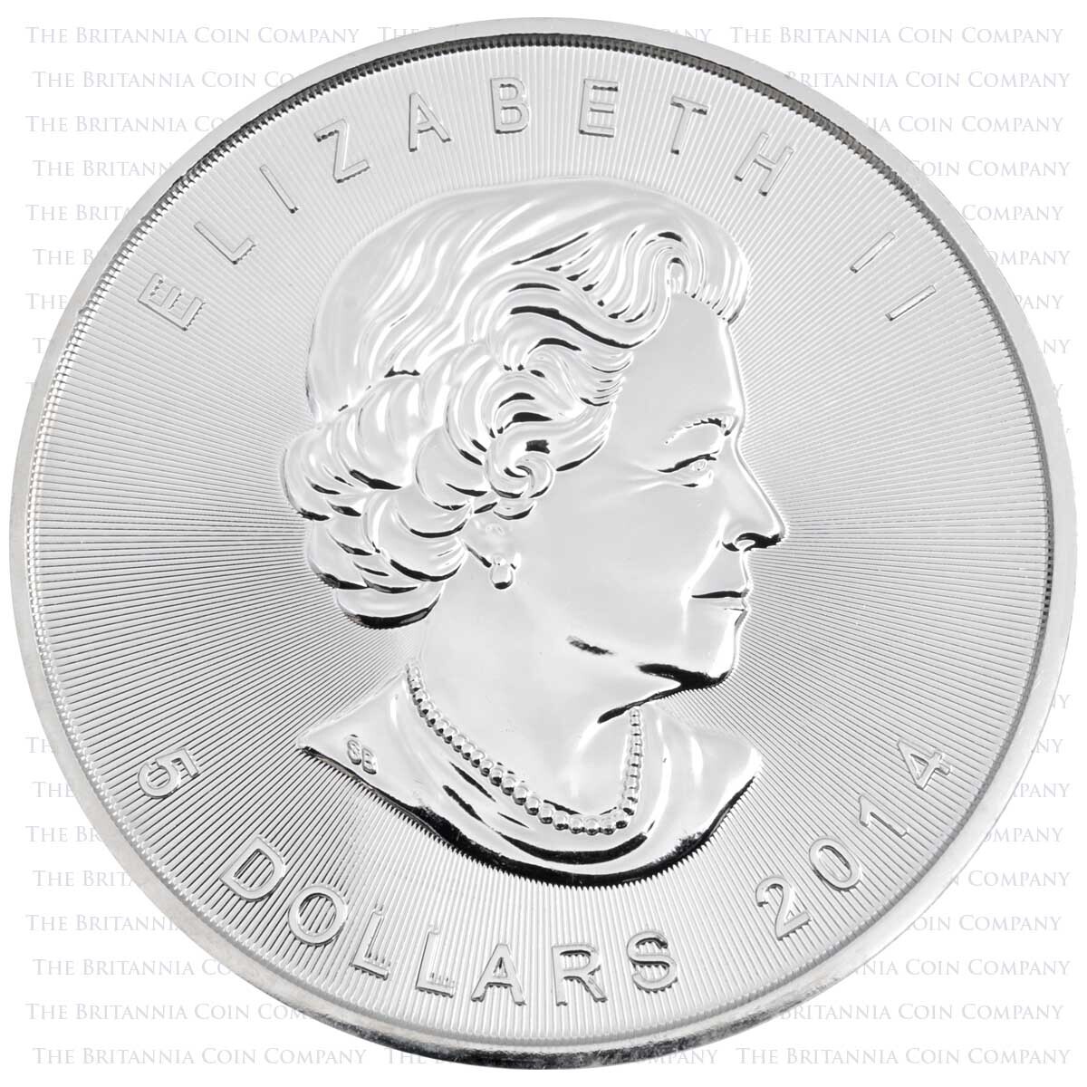 CA14MS1 2014 Maple Leaf One Ounce Silver Canadian Bullion Coin obverse