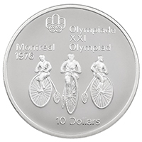 CA74CY10 1974 Cycling Ten Dollars Silver Proof Canadian Coin