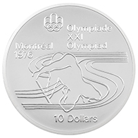 Thumbnail of the CA75PA10 1975 Paddling Ten Dollars Silver Proof Canadian Coin