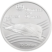 CA76OV10 1976 Olympic Velodrome Ten Dollars Silver Proof Canadian Coin thumbnail image