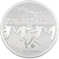 CA76SO10 1976 Soccer Ten Dollars Silver Proof Canadian Coin thumbnail