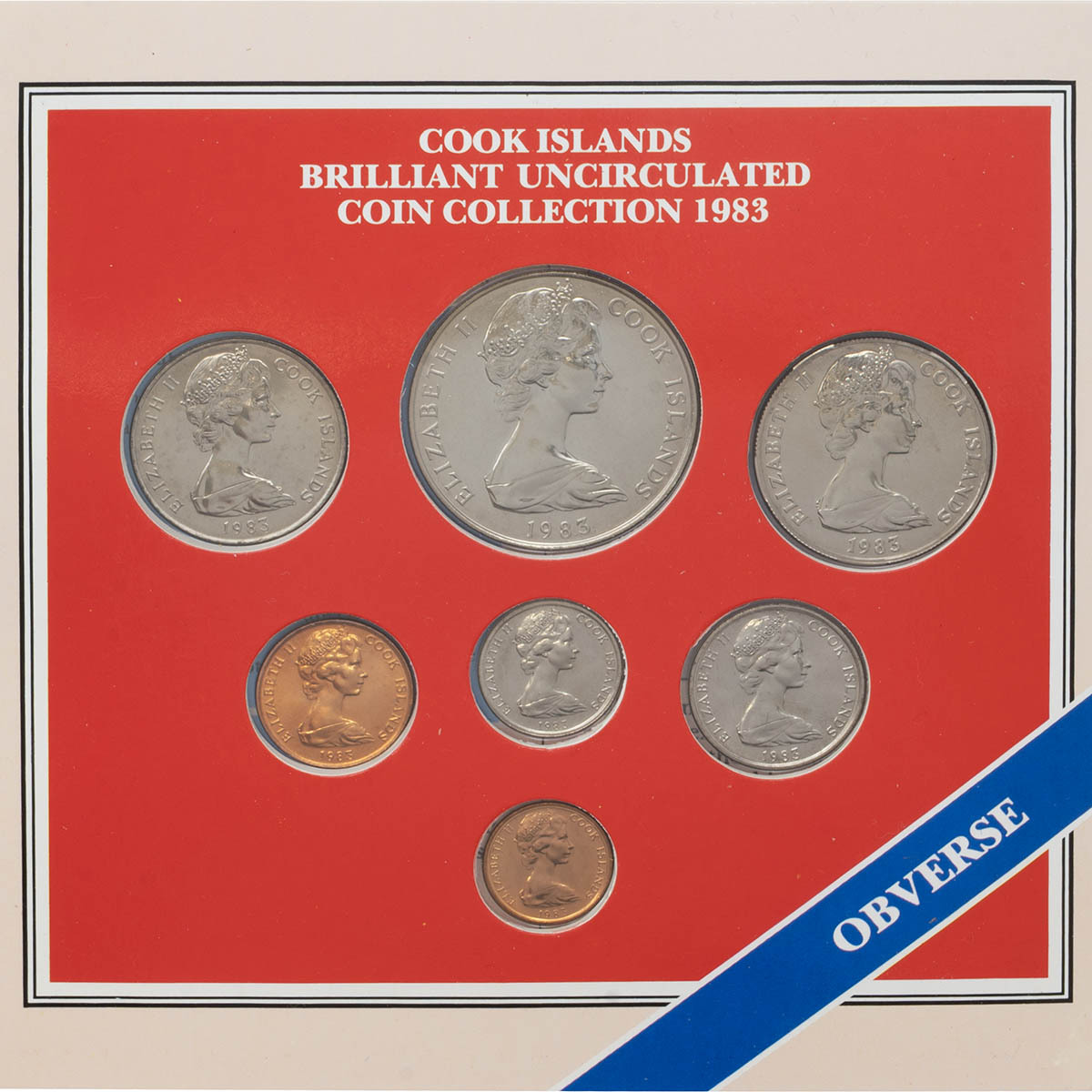 Obverse of CI83BU 1983 Cook Islands Brilliant Uncirculated Annual Coin Set