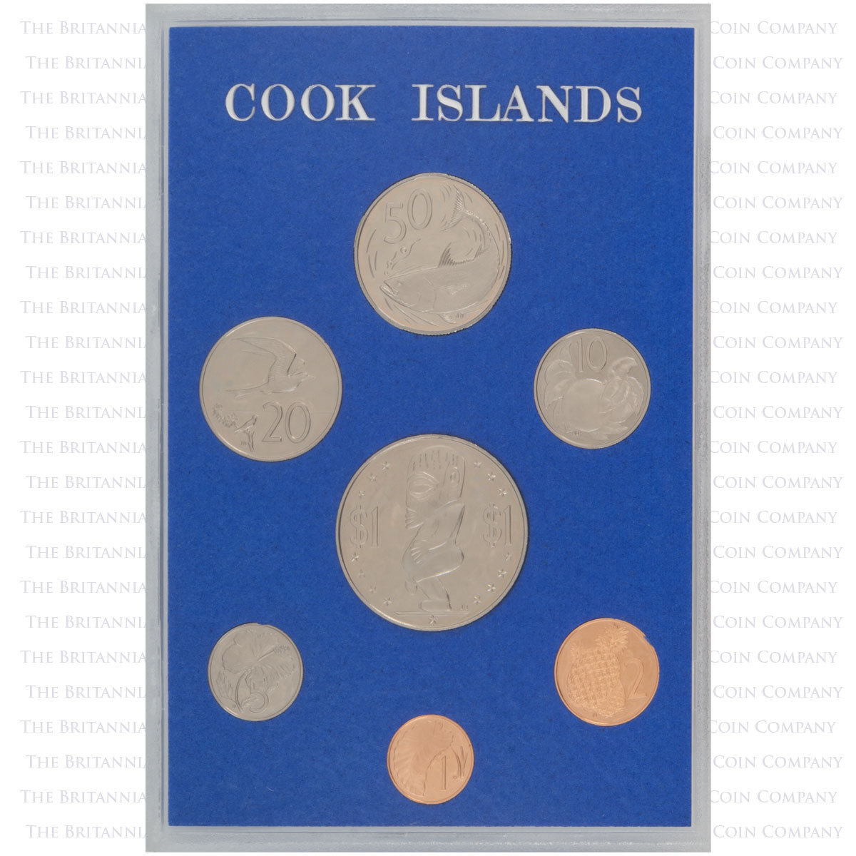 CI83PS 1983 Cook Islands Proof Annual Coin Set reverse of coins