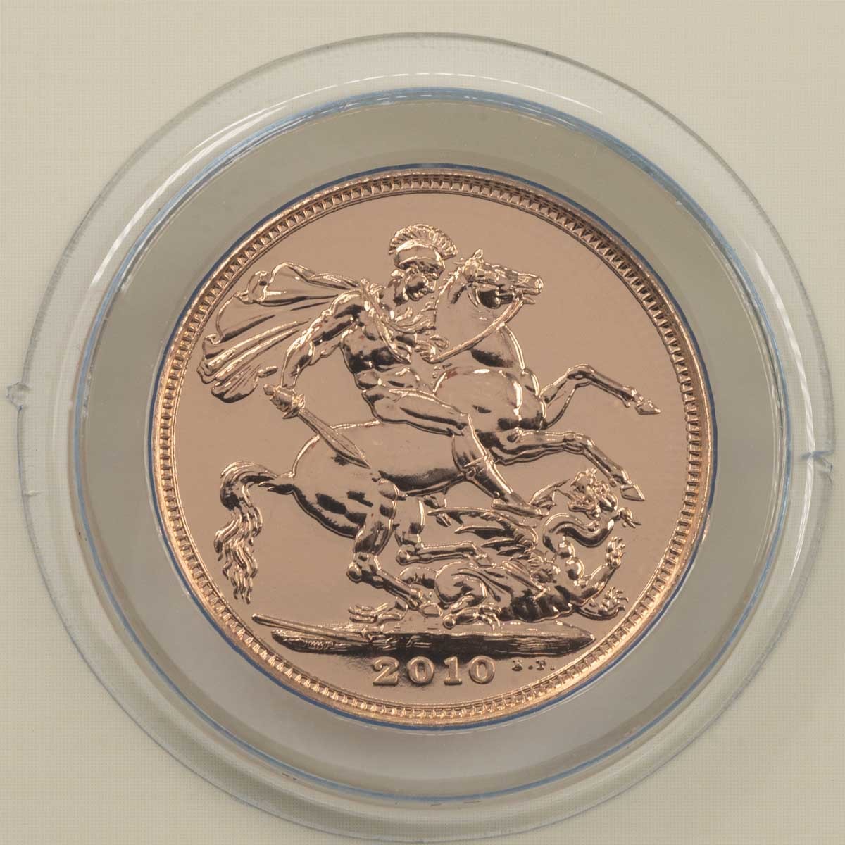 2010 Gold Full Sovereign Elizabeth II Bullion Coin In Sleeve Reverse