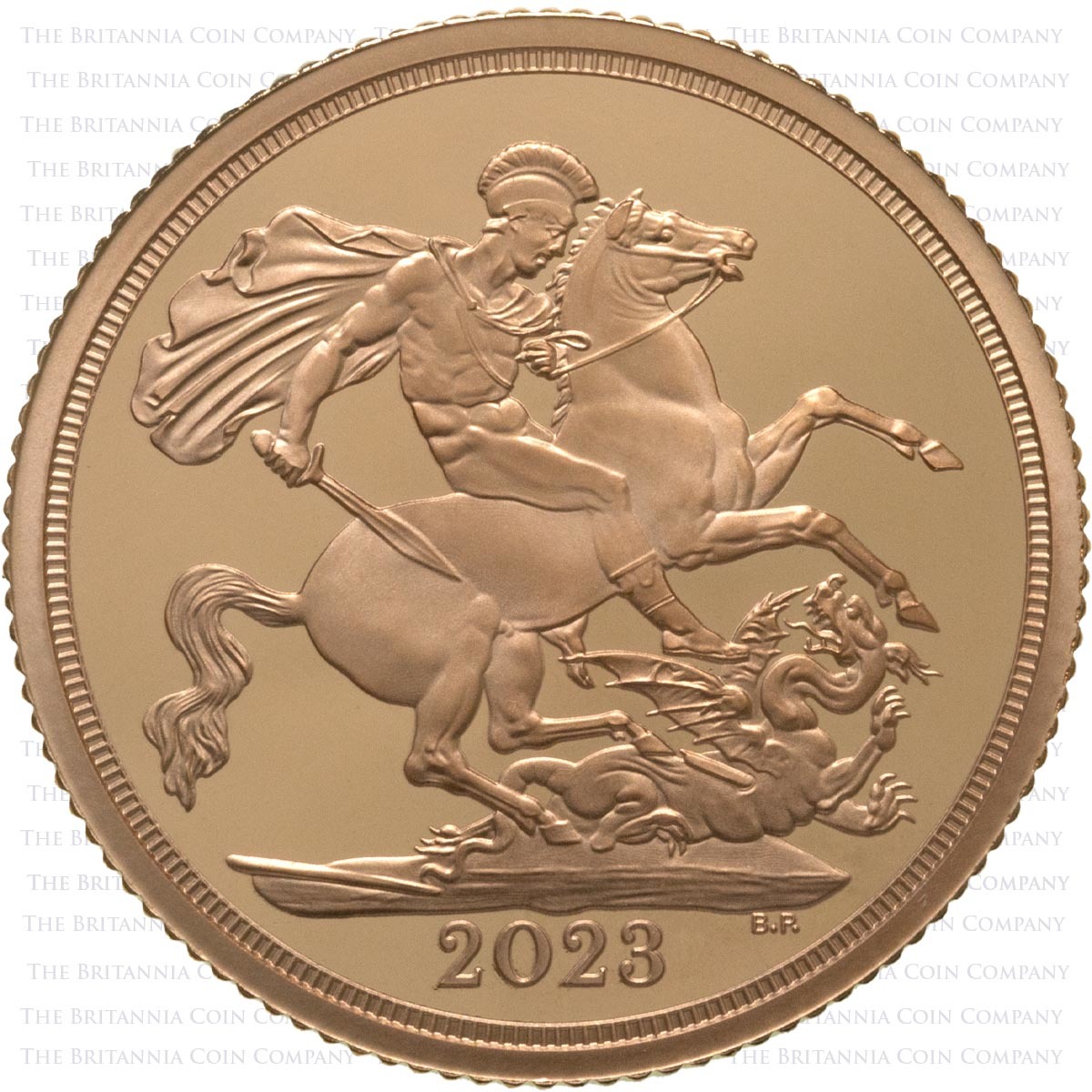 CSV23PF 2023 King Charles III Piedfort Gold Proof Sovereign Coronation Reverse