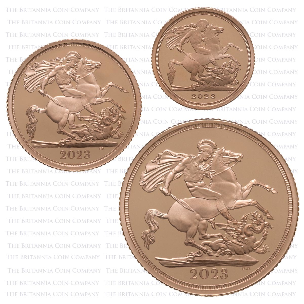CSV323 2023 King Charles III Gold Proof Three Coin Sovereign Set Coronation Reverses