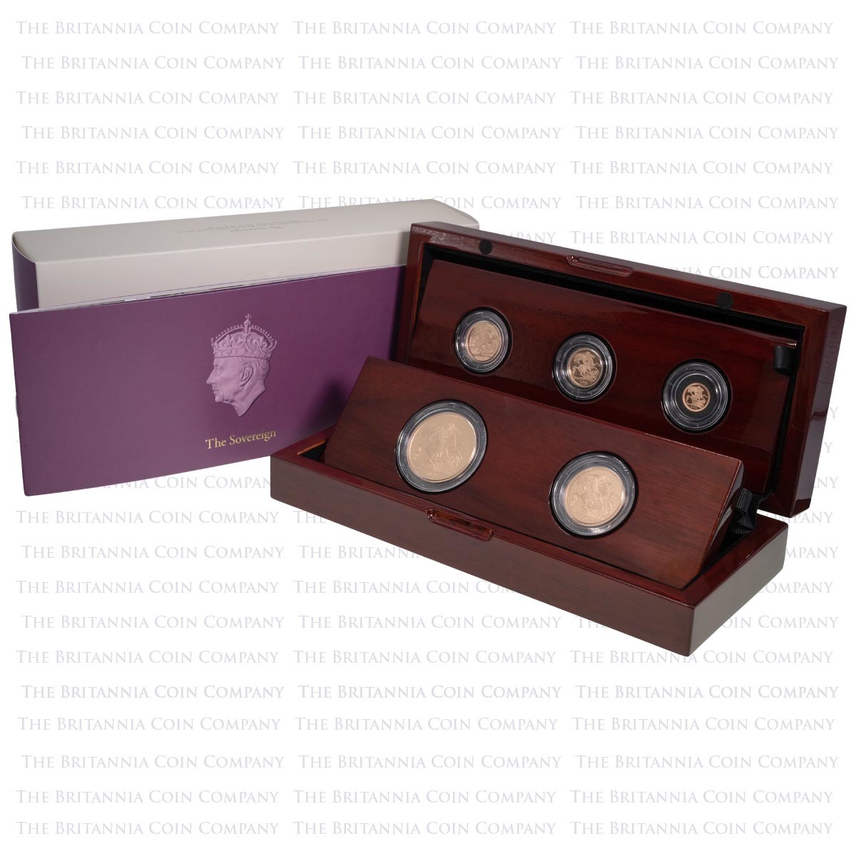 CSV523 2023 King Charles III Gold Proof Five Coin Sovereign Set Coronation Boxed