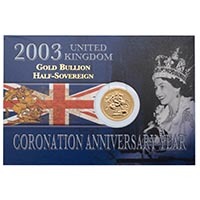 2003 Gold Half Sovereign Elizabeth II Bullion Coin Carded Thumbnail