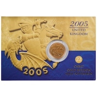 2005 Gold Half Sovereign Elizabeth II Bullion Coin Carded Thumbnail