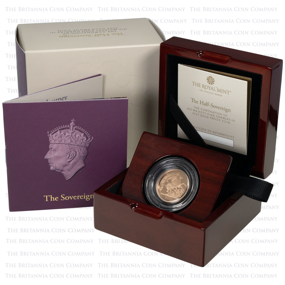 CSVH23 2023 King Charles III Gold Proof Half Sovereign Coronation Boxed