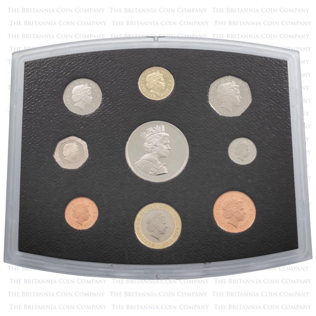 D02E 2002 Executive Proof 9-Coin UK Annual Set obverse