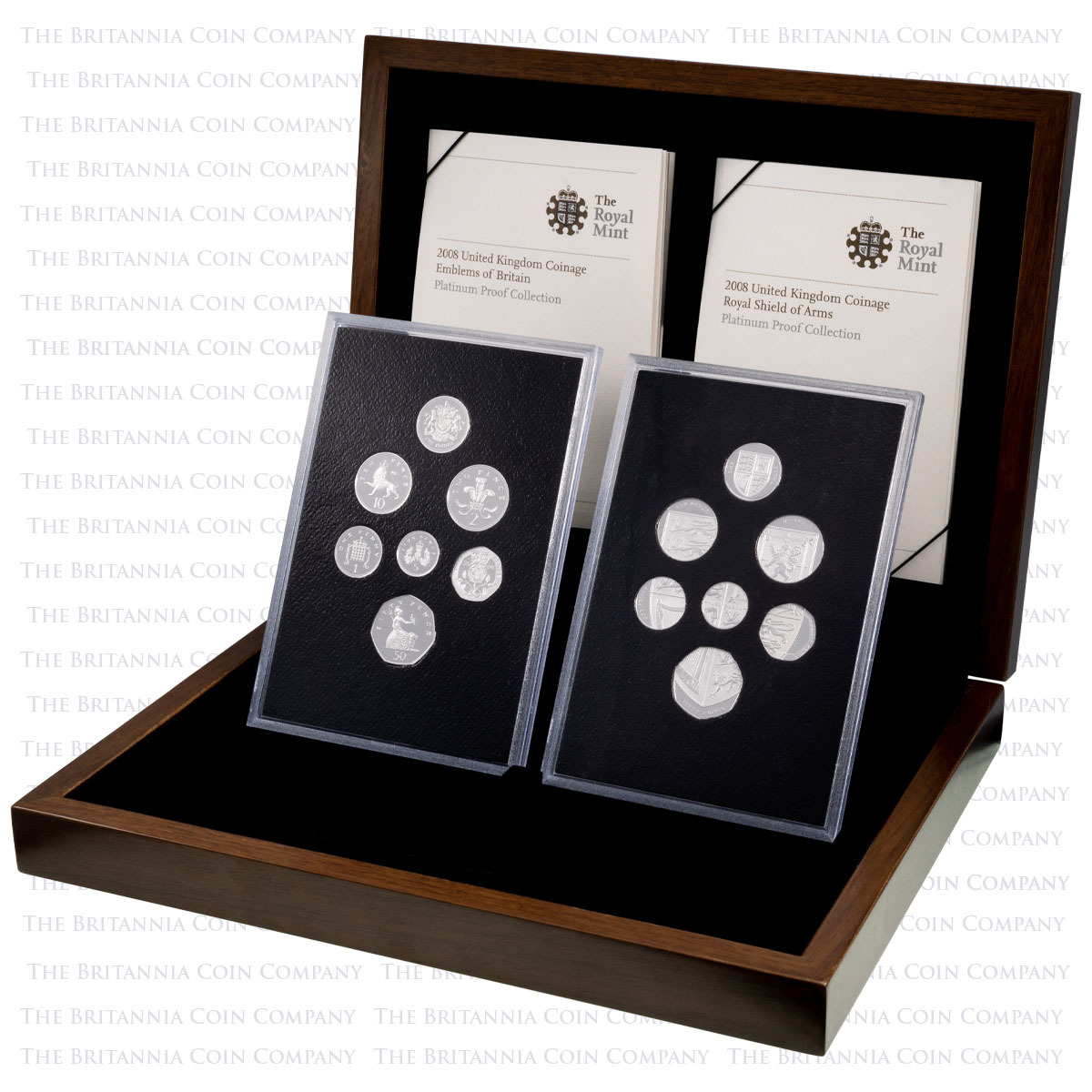 2008 Emblems Of Britain And Royal Shield Of Arms Platinum Proof 14-Coin Set
