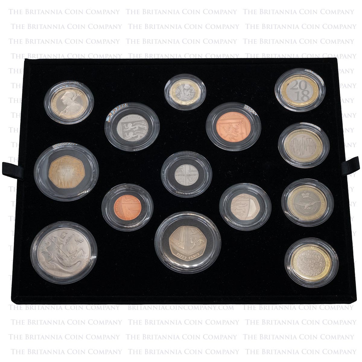 Reverse of D18PM 2018 Premium Proof 13-Coin UK Annual Set coins