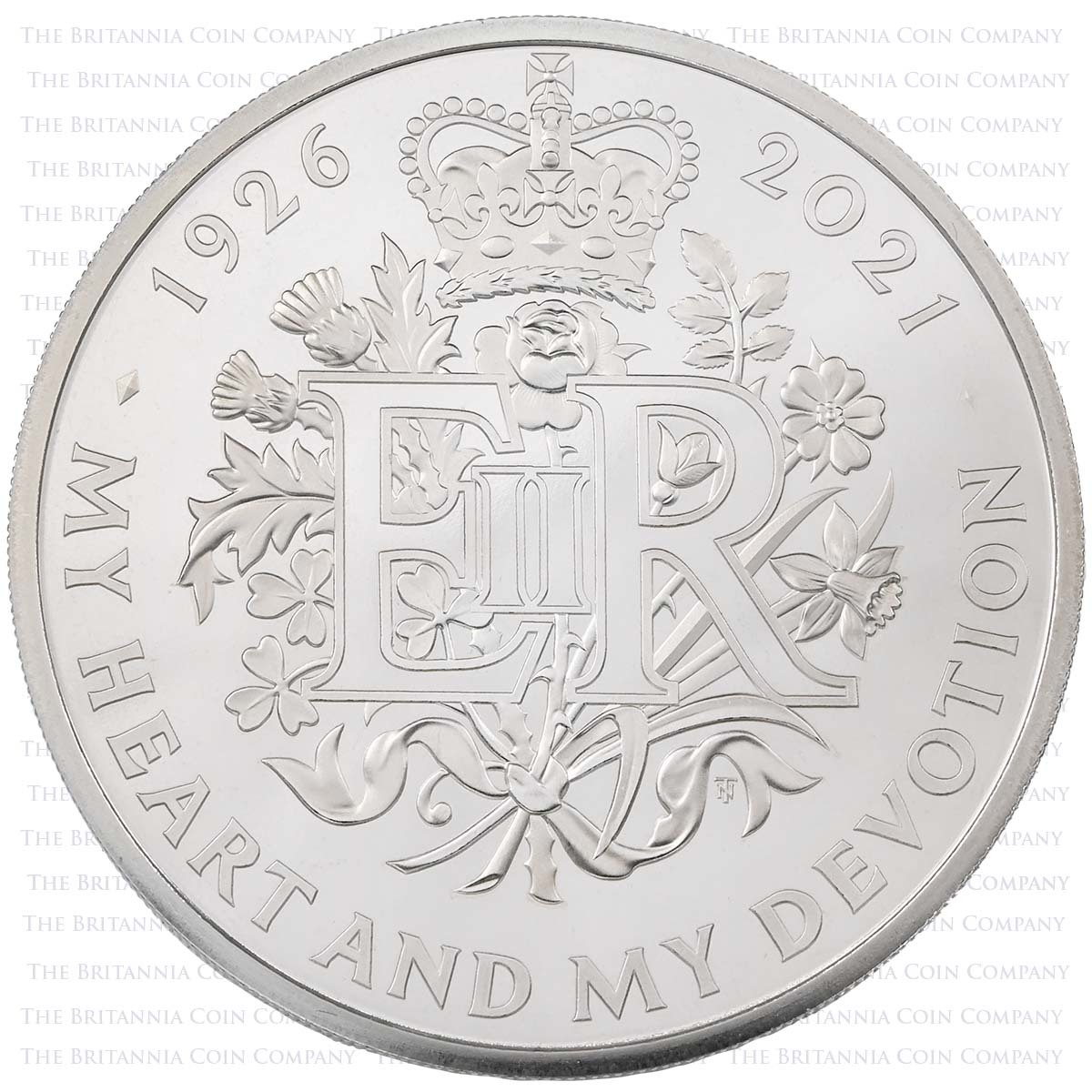 The Queen's 95th Birthday £5 Base Proof Reverse