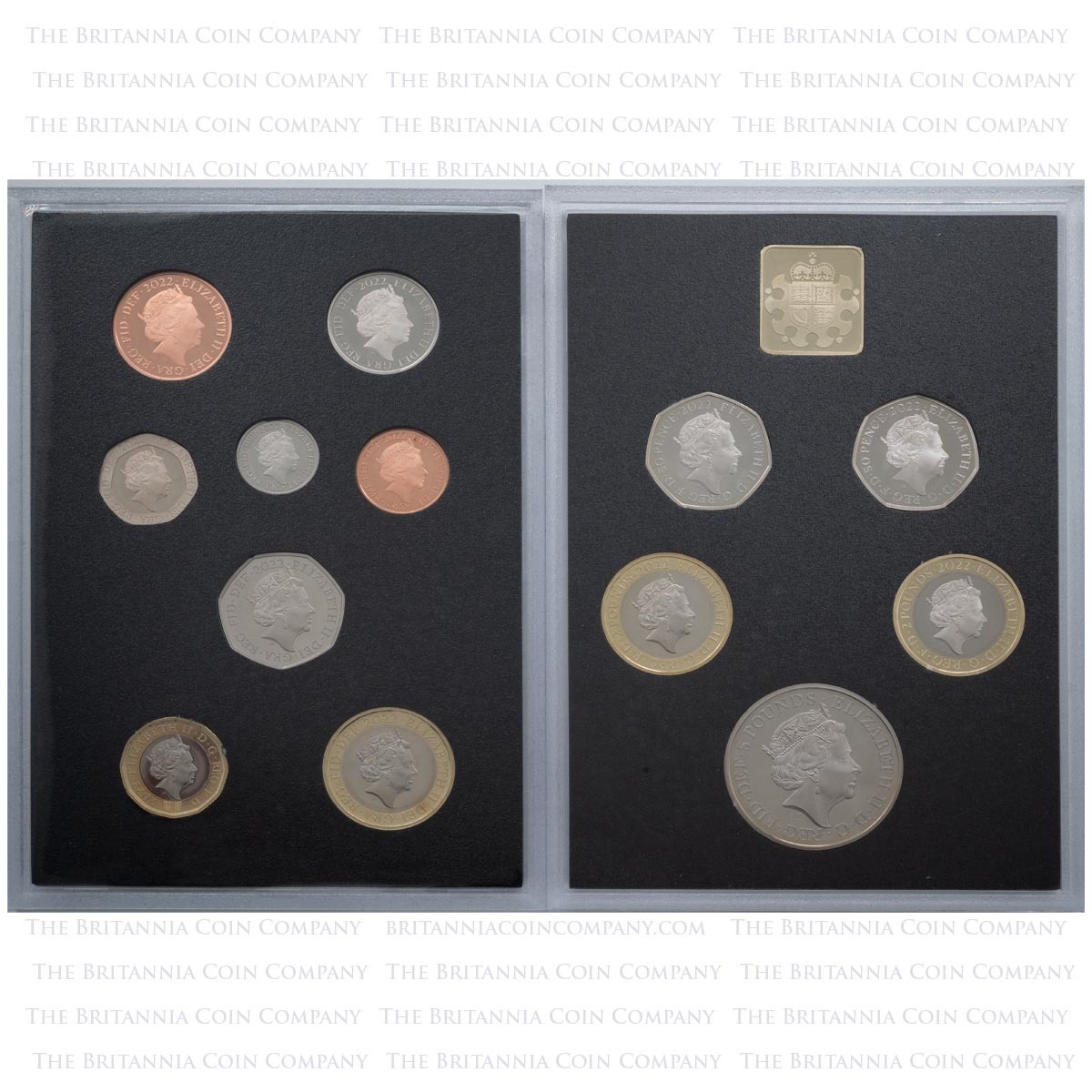Obverse of the D22COLL 2022 Collectors Proof 13-Coin UK Annual Set