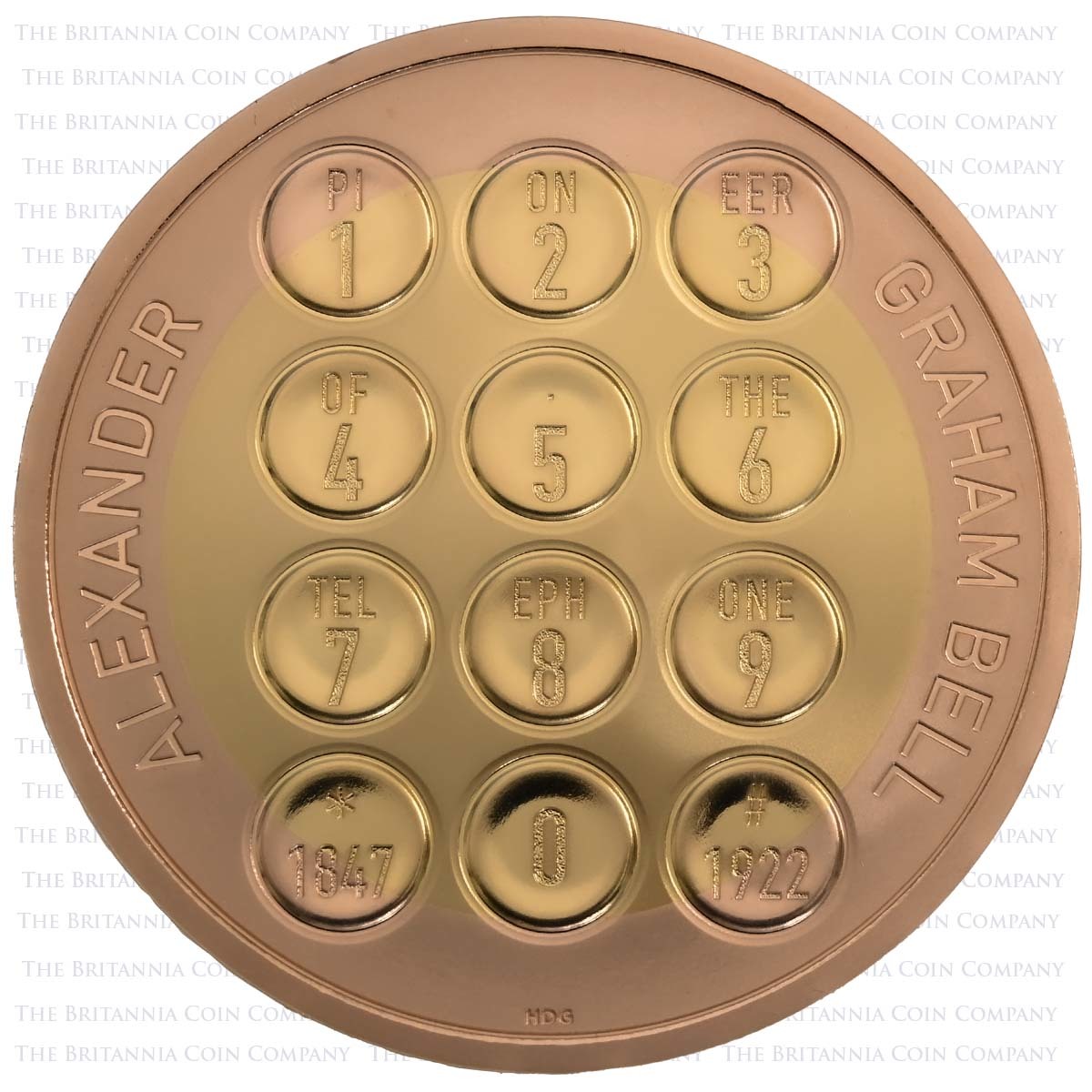 D22GP 2022 Annual 5 Coin Gold Proof Set Platinum Jubilee Alexander Graham Bell £2