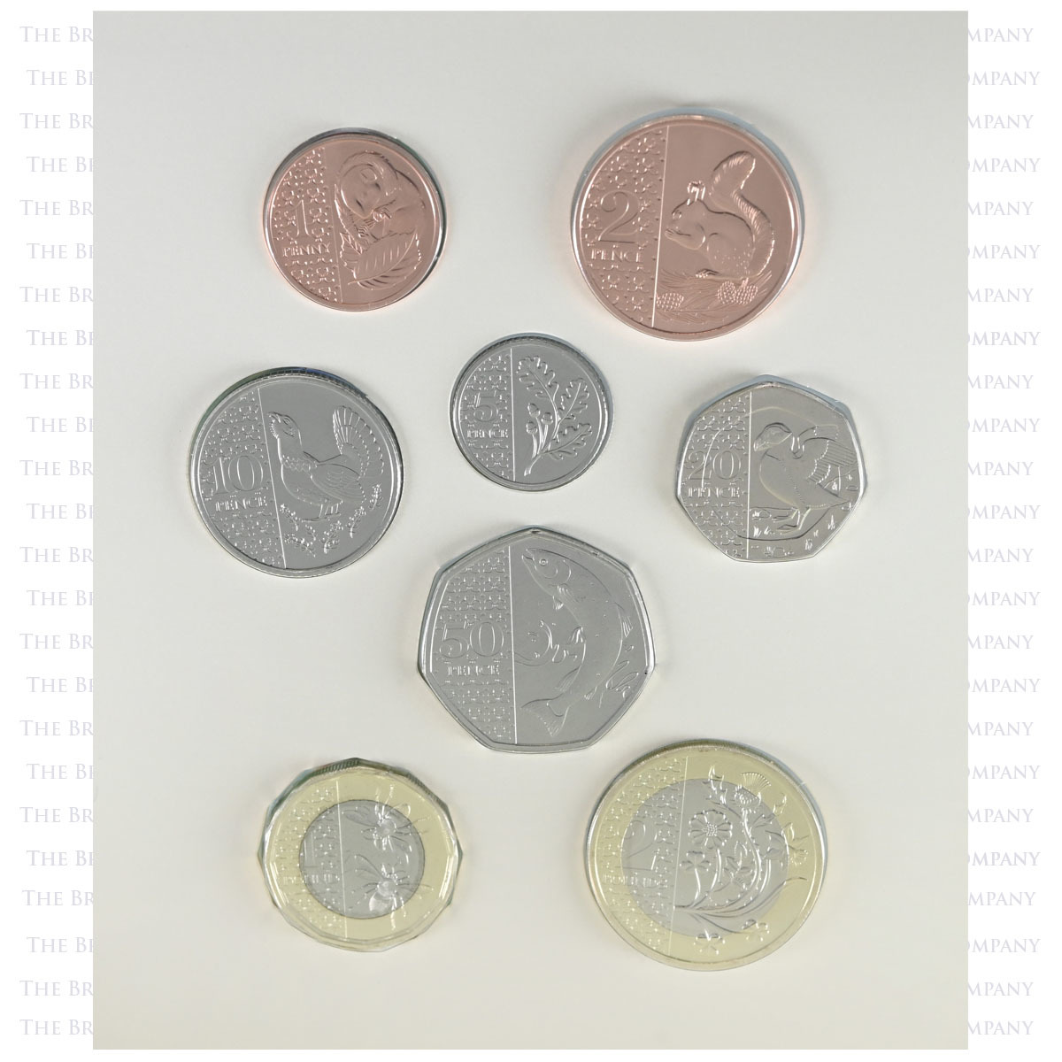 D23CDBU 2023 UK Brilliant Uncirculated Definitive Eight Coin Annual Set Reverses