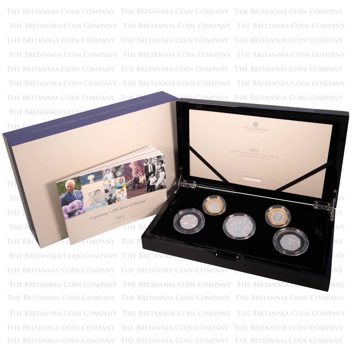 D23PFCS 2023 UK Piedfort Silver Proof Commemorative Five Coin Annual Set Boxed