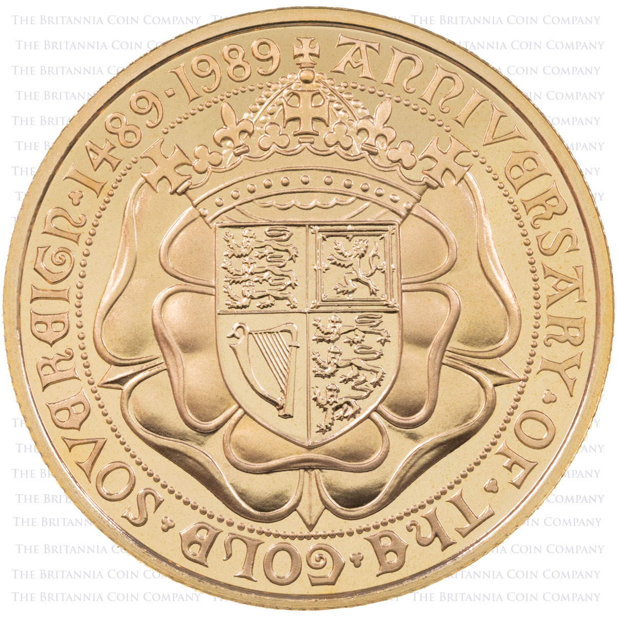 1989 Gold Proof Double Sovereign 500th Anniversary Reverse