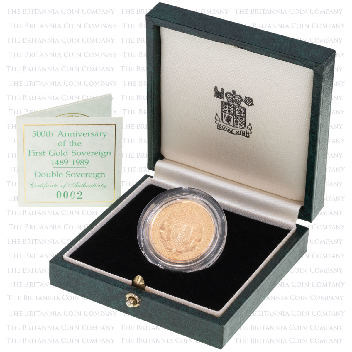 1989 Gold Proof Double Sovereign 500th Anniversary Boxed