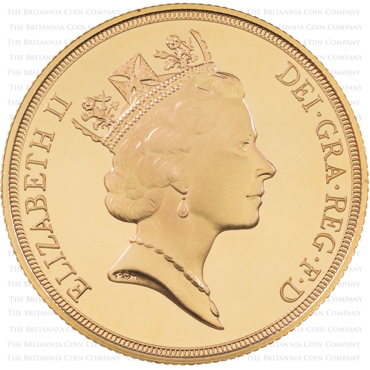 1990 Gold Proof Double Sovereign Obverse