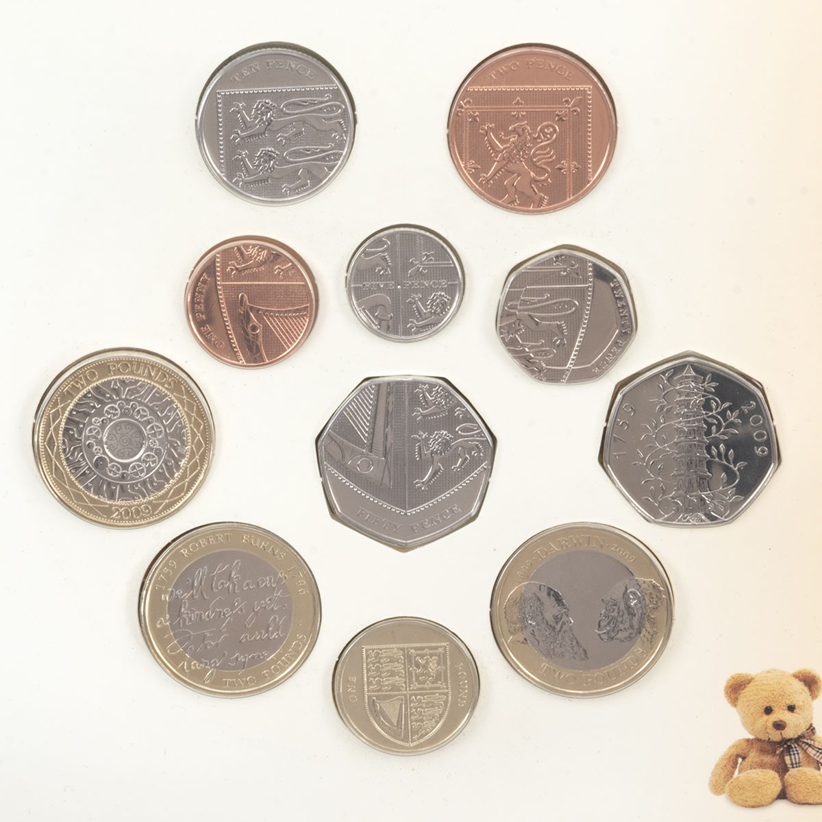 2009 Baby Gift Annual Brilliant Uncirculated UK Coin Set Reverse