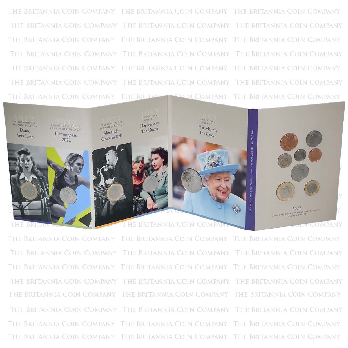 DU22 2022 Annual 13 Coin Set Brilliant Uncirculated Platinum Jubilee Fold Out