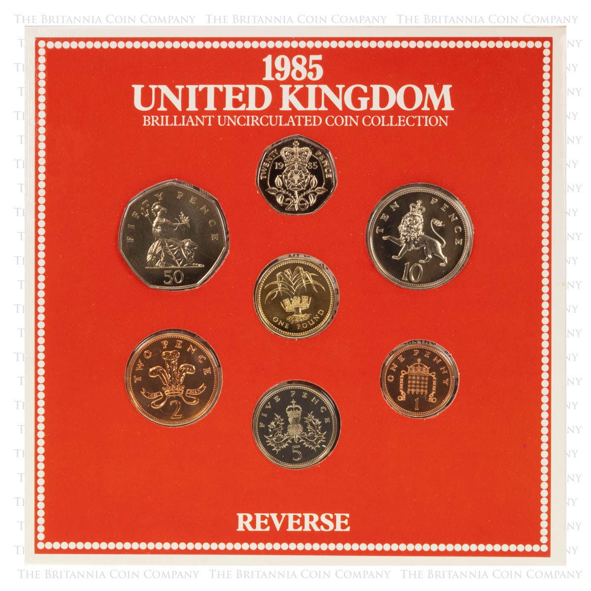 1985 BU 7-Coin UK Annual Set | Royal Mint