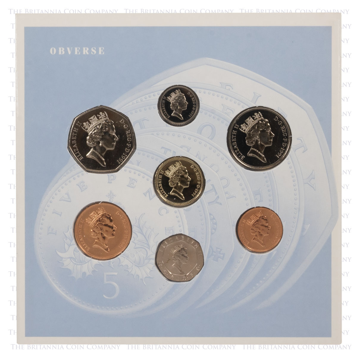1991 Brilliant Uncirculated UK Annual Coin Set obverse