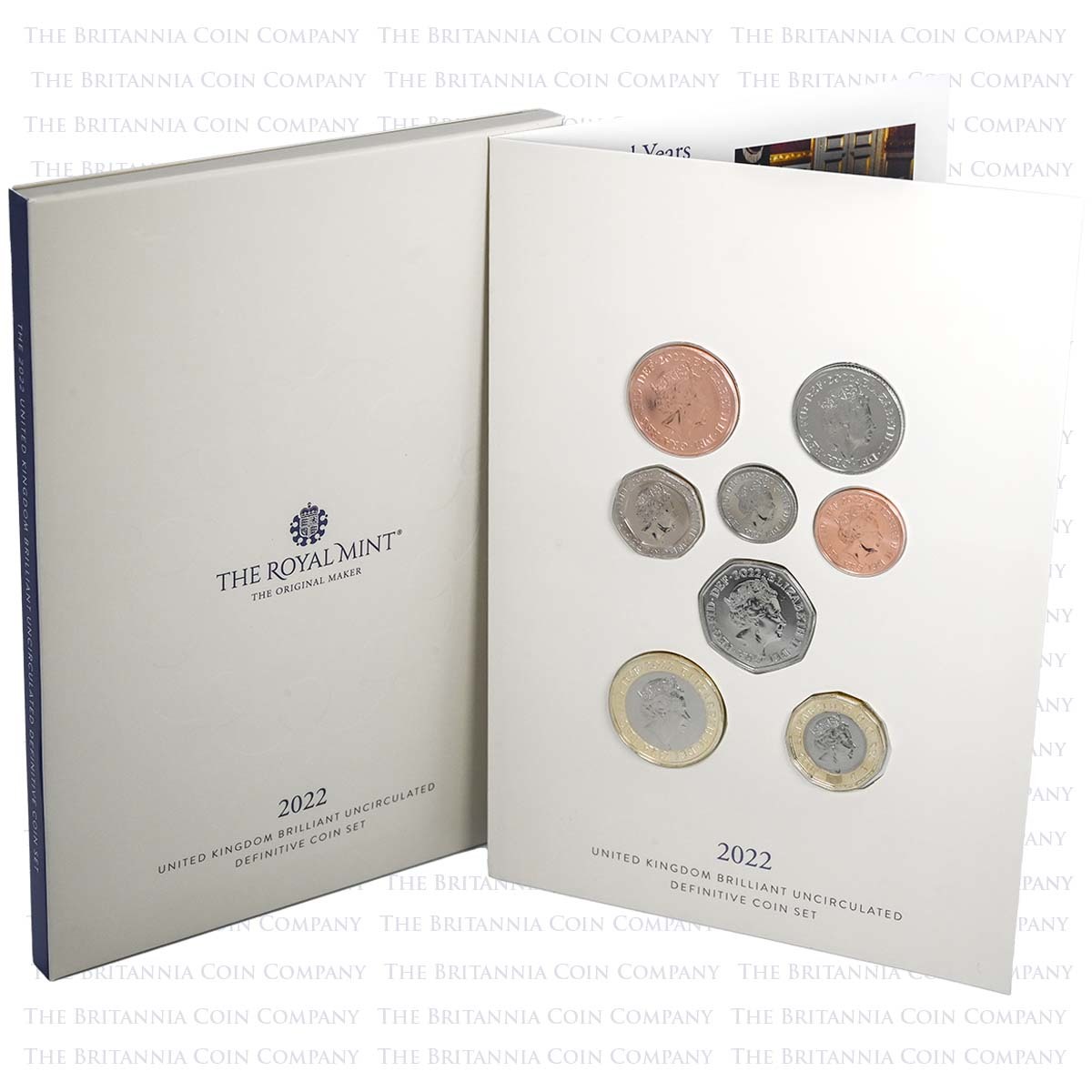 DUW22 2022 Annual 8 Coin Definitive Set Brilliant Uncirculated Platinum Jubilee Folder