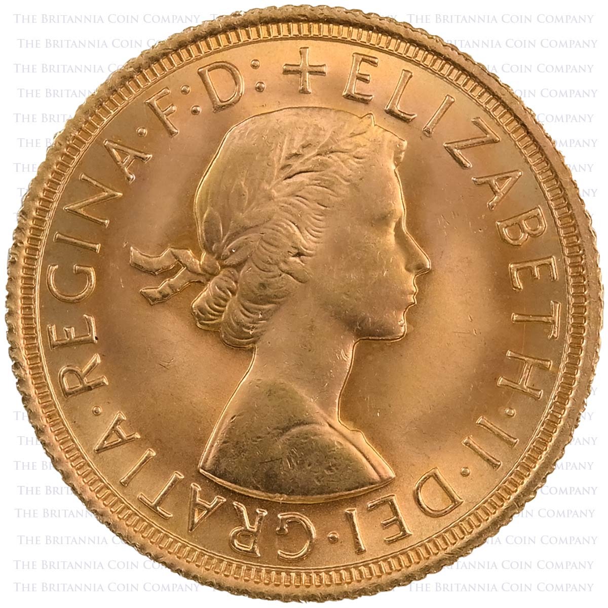 2004 Elizabeth II Gillick Portrait 13 Coin Set 1968 Sovereign Obverse