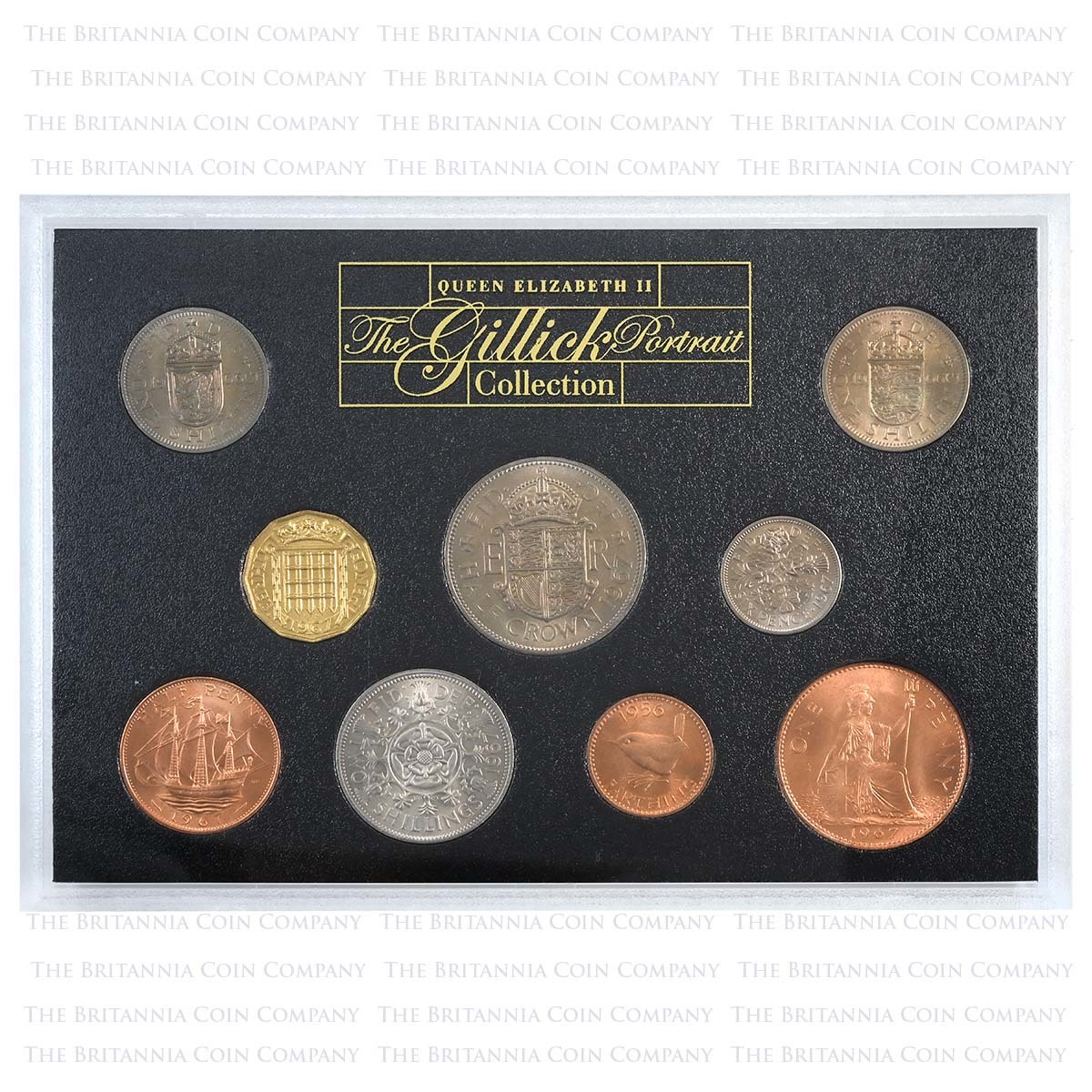 2004 Elizabeth II Gillick Portrait 13 Coin Set Reverses