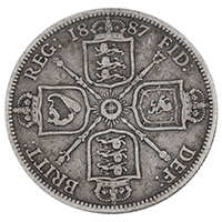 1887 Florin Jubilee Head Victoria Silver Coin Thumbnail
