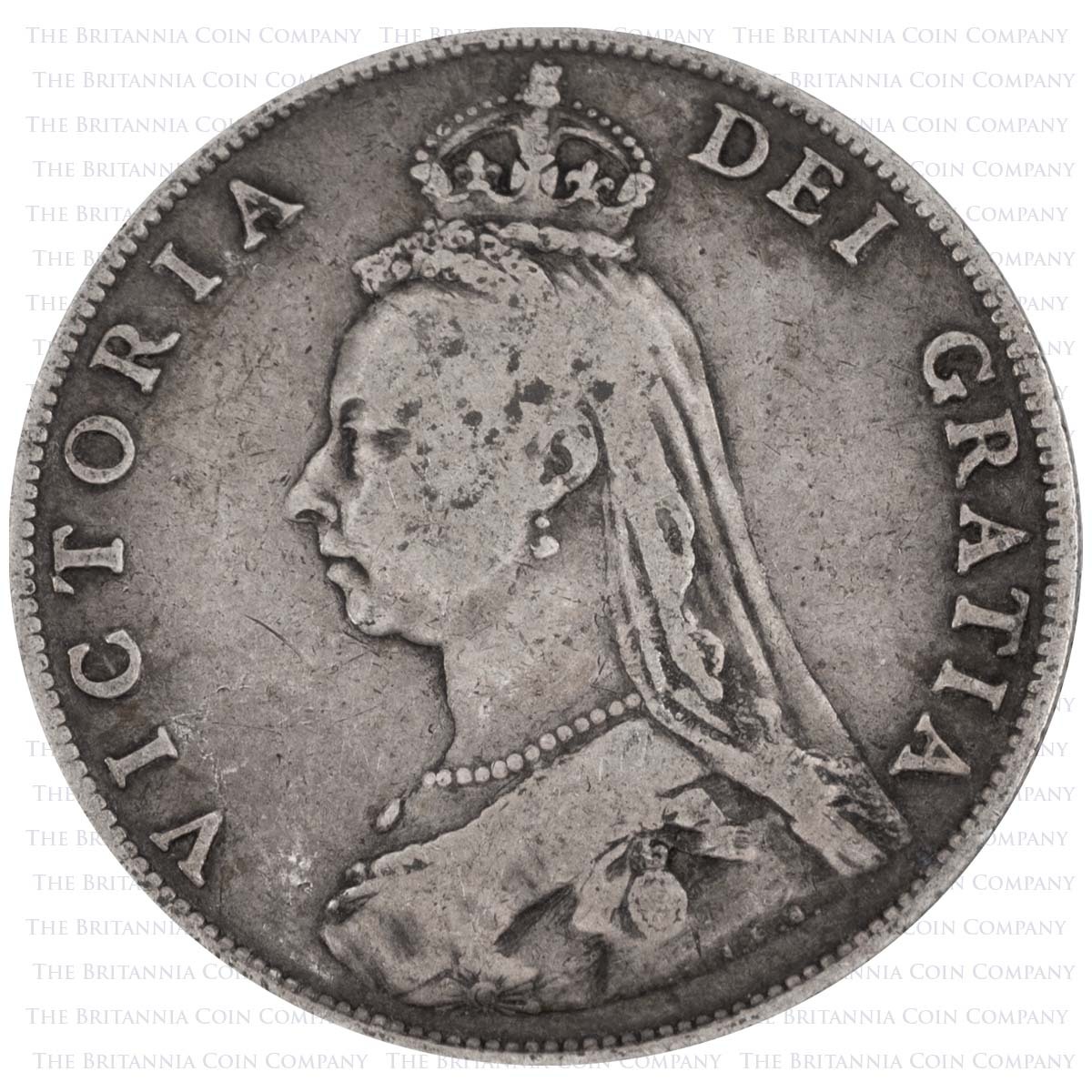 1887 Florin Jubilee Head Victoria Silver Coin Obverse