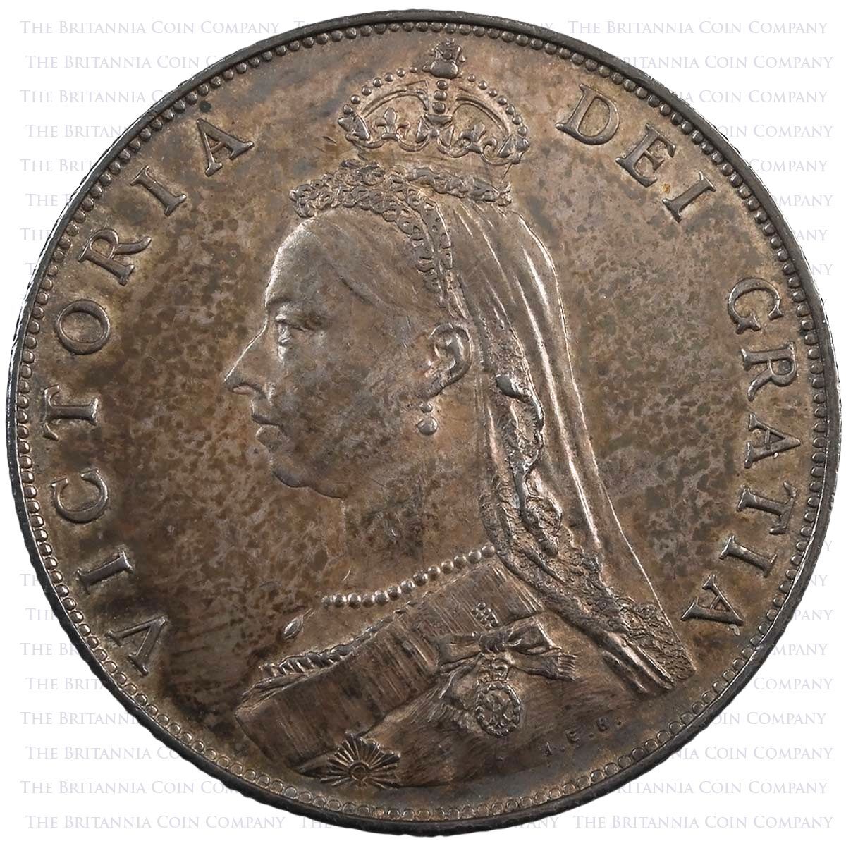 1887 Florin Jubilee Head Victoria Silver Proof Coin Obverse