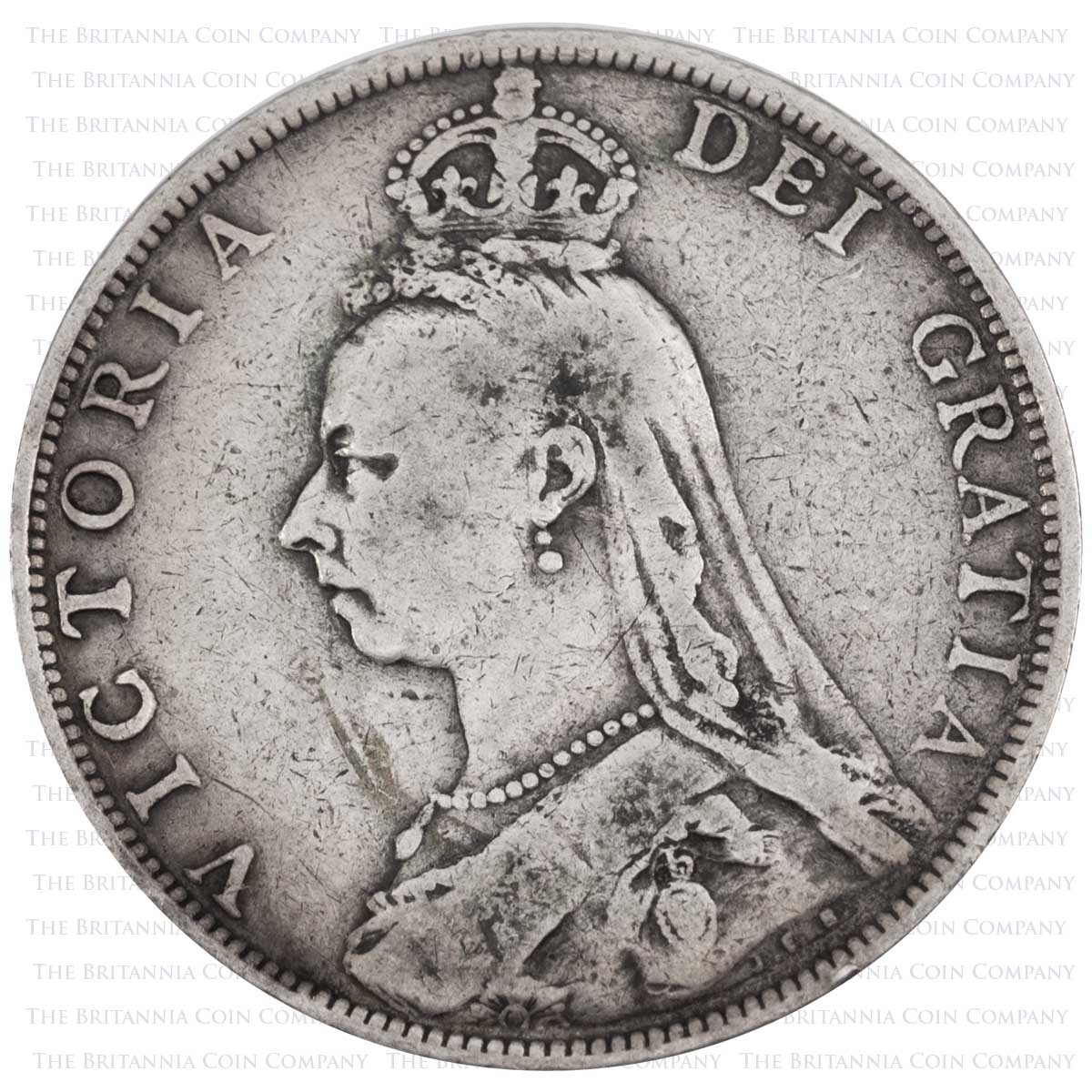 1888 Florin Narrow Space Below Bust Obverse Victoria Silver Coin Obverse