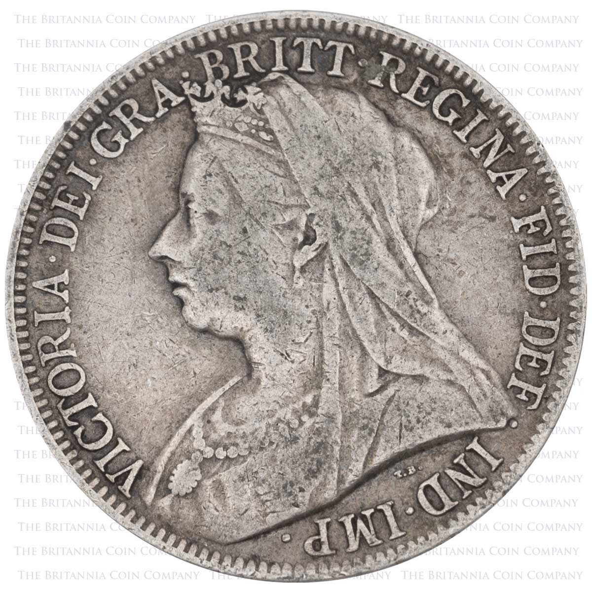 1901 Florin Victoria Silver Coin obverse