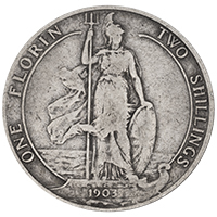 1903 Florin Edward VII Silver Coin Thumbnail