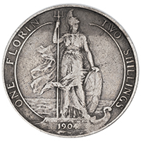 1904 Florin Edward VII Silver Coin Thumbnail
