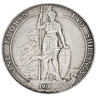 1906 Florin Edward VII Silver Coin Thumbnail